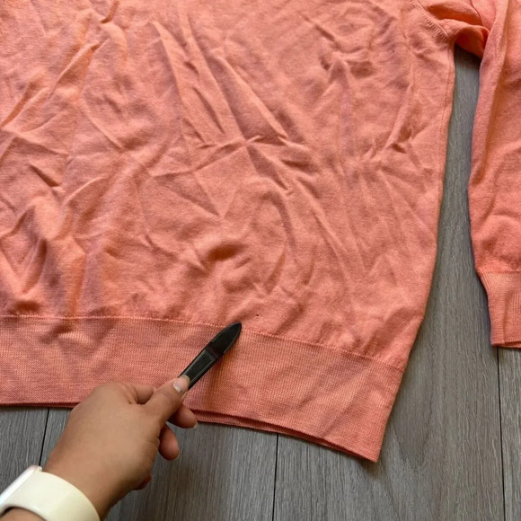 Vineyard Vines Men’s XL Extra Fine Merino V-Neck Sweater Orange - Picture 4 of 10